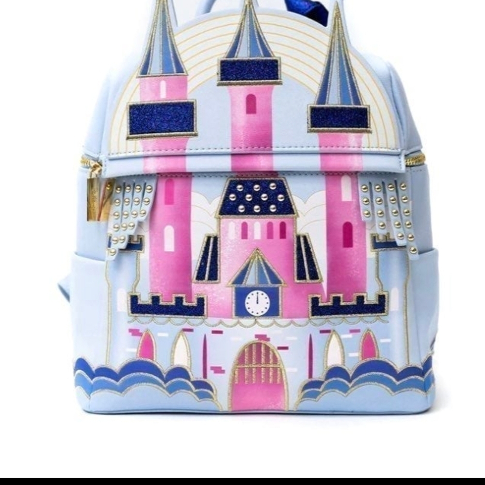 Dannielle Nicole Pink and Blue Castle Sleeping Beauty Castle Backpack